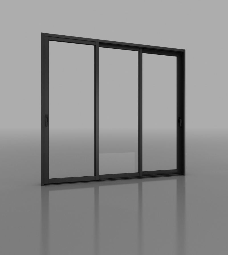 Cửa đi mở trượt 3 cánh 3 ray